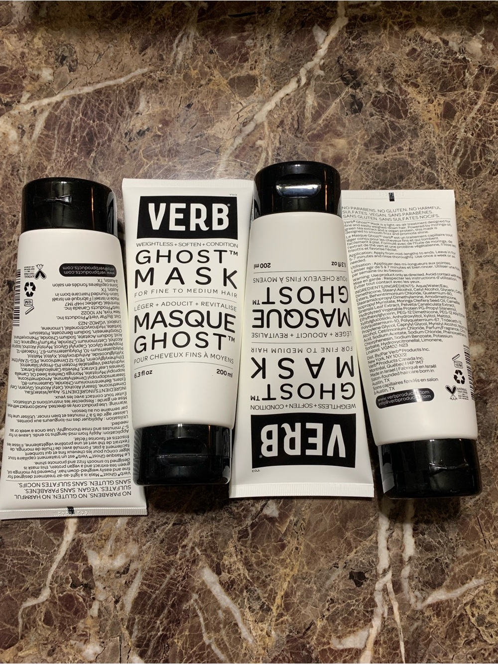 4-Pack Verb Ghost Hair Mask (6.3 oz each) – Weightless Deep Conditioning Treatme